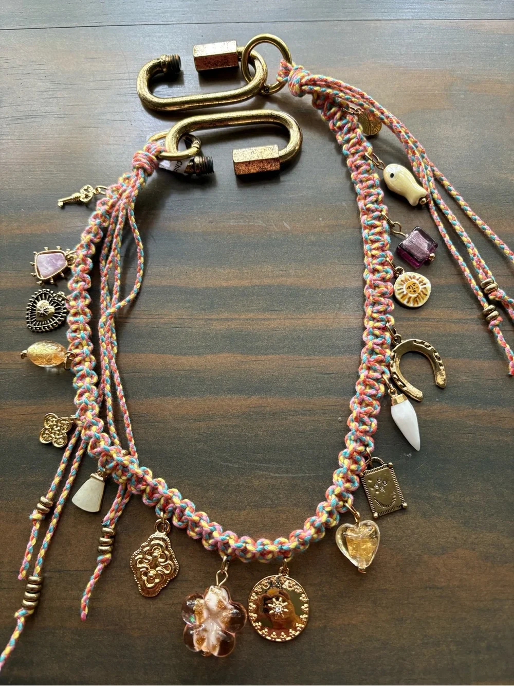 Free People Friendship Swag Bag Charm 🔥New with tags!🔥RARE Pink Multi Color!